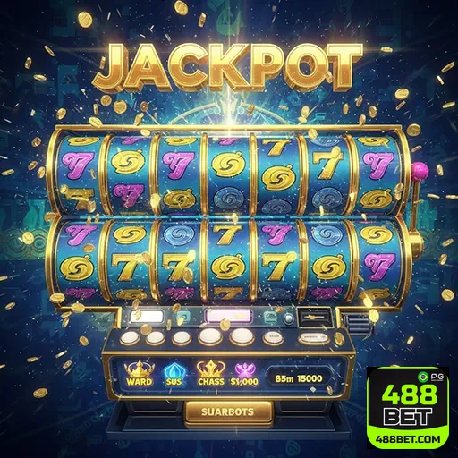 Imagem de uma máquina de caça-níqueis com o logo 488bet, promovendo jogos de slots online no site 488bet.